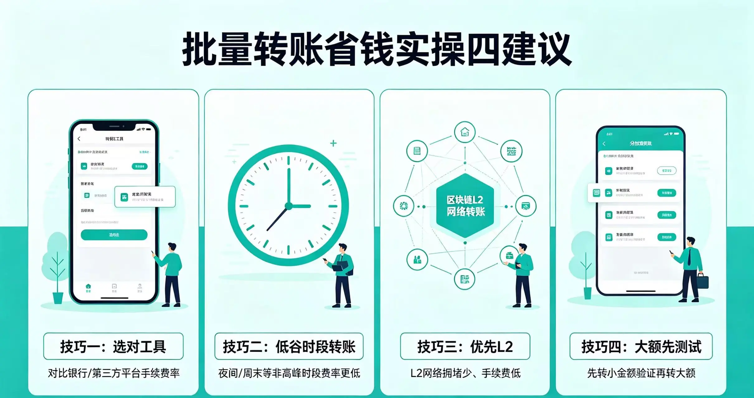 批量转账实操四建议,呈现选工具、挑时段、优先 L2 和小额测试四个省钱技巧 批量转账实操四建议,呈现选工具、挑时段、优先 L2 和小额测试四个省钱技巧
