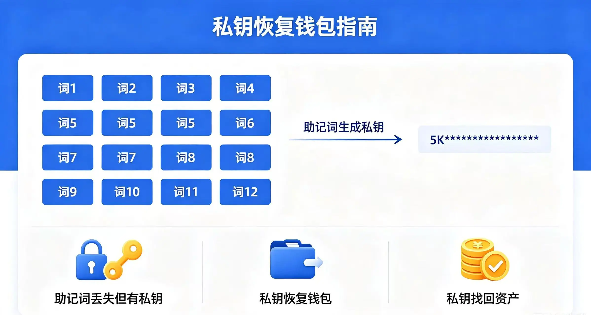 助记词丢失但有私钥能恢复吗？