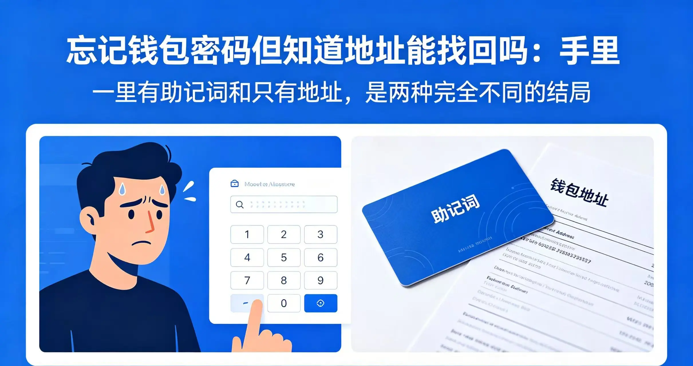 忘记钱包密码但知道地址能找回吗：手里有助记词和只有地址，是两种完全不同的结局