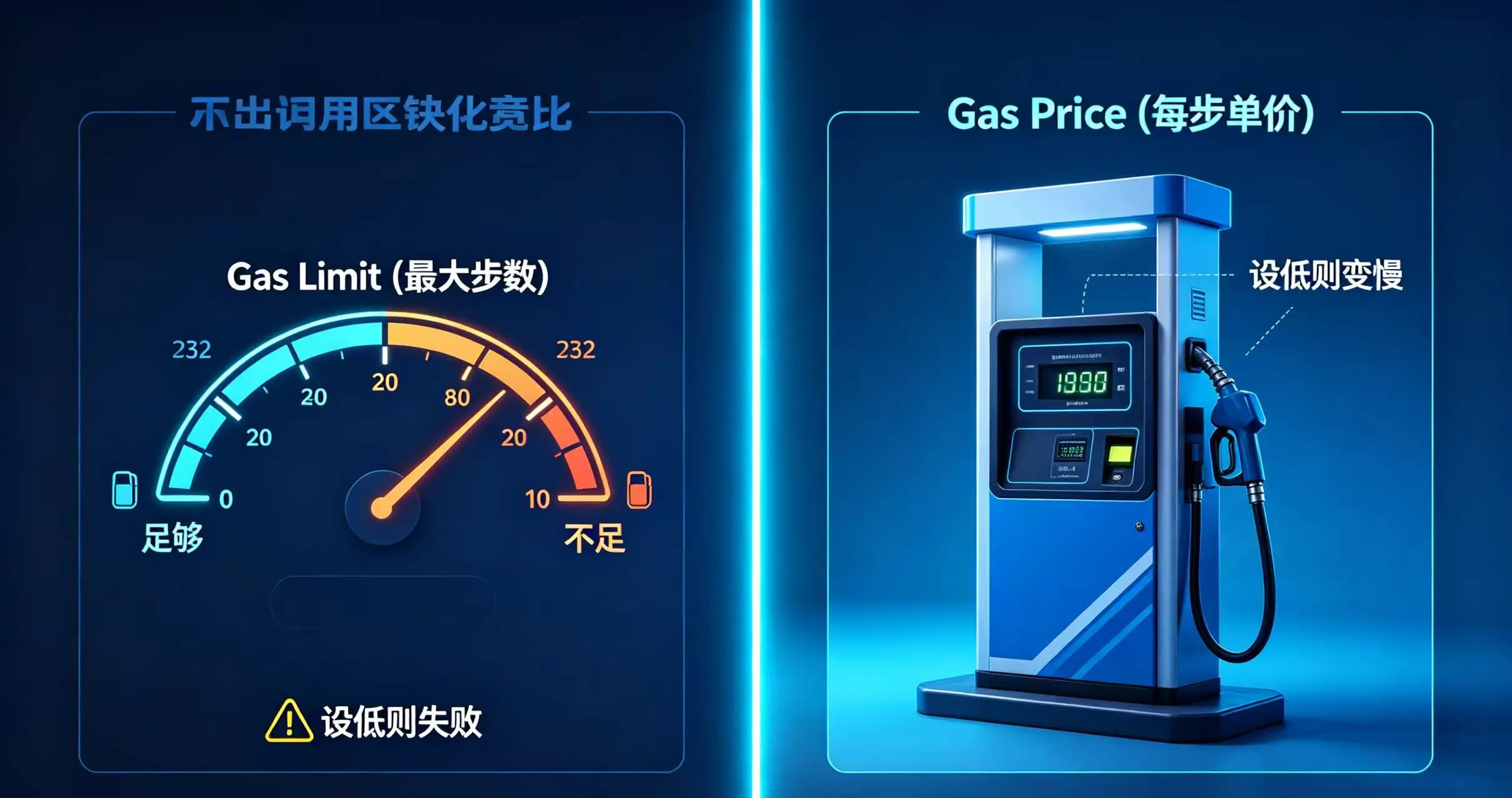 一个清晰的图解,帮助读者直观理解 Gas Limit(最大步数)和 Gas Price(每步单价)这两个核心概念的区别。 一个清晰的图解,帮助读者直观理解 Gas Limit(最大步数)和 Gas Price(每步单价)这两个核心概念的区别。