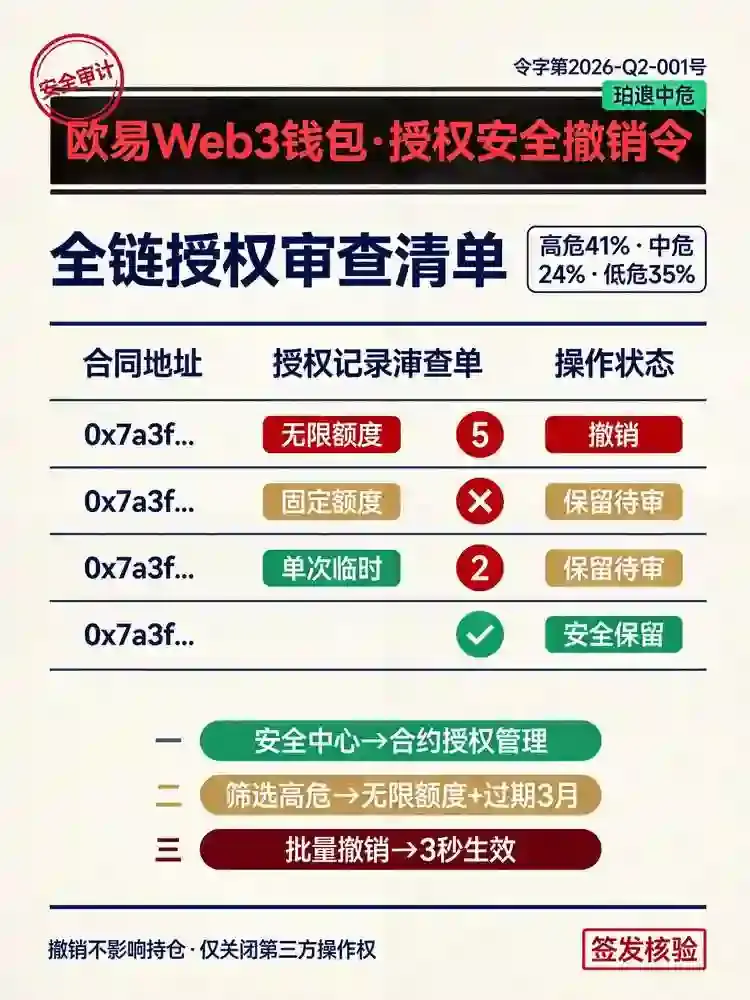 你的Web3钱包授权了多少合约？三步检查并撤销高危授权，防止资产被悄悄转走