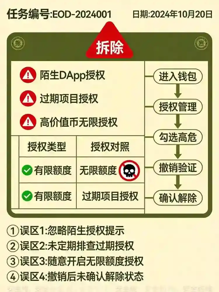 链上炸弹拆除指南：在Web3钱包里一键撤销高危合约授权，保住你的每一分钱