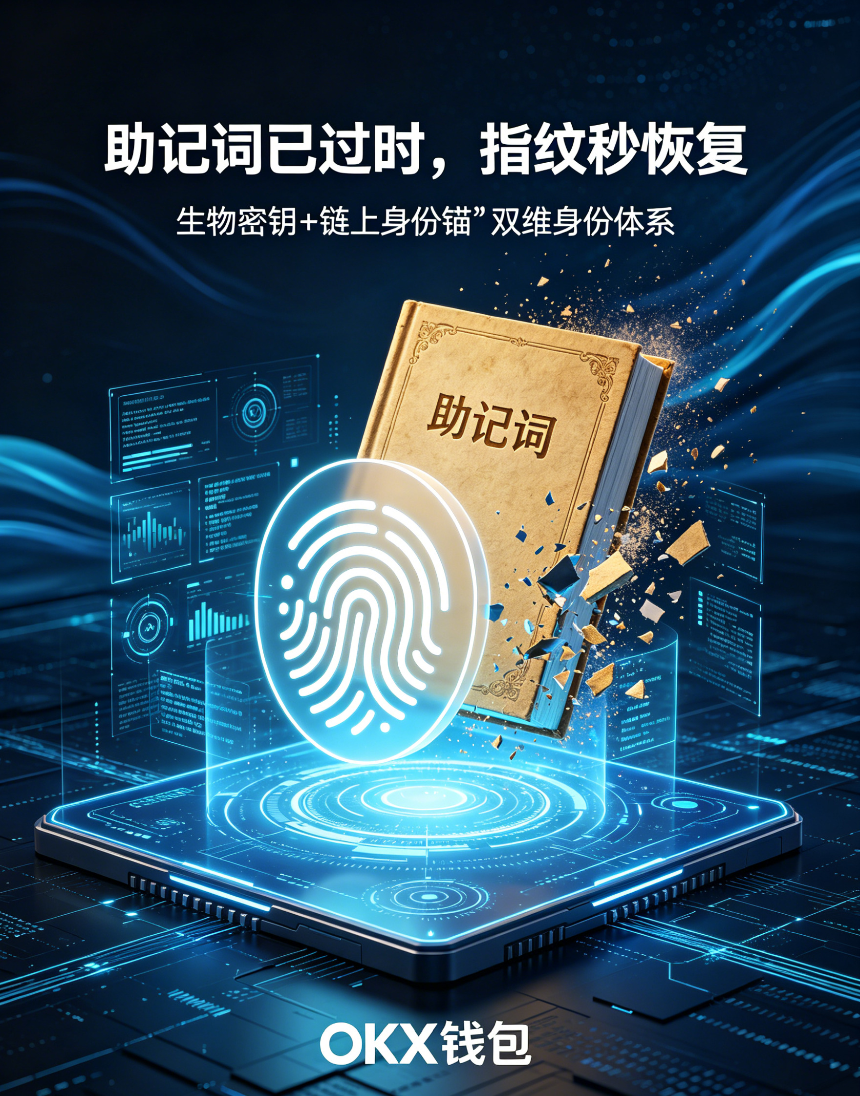 助记词彻底过时，生物密钥+链上身份锚实现指纹秒恢复