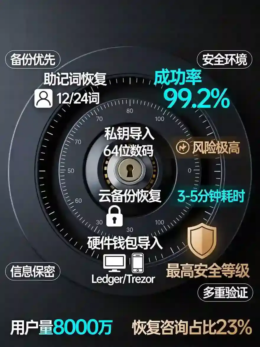 Web3钱包恢复全方案：助记词、私钥、云备份与硬件钱包导入实测