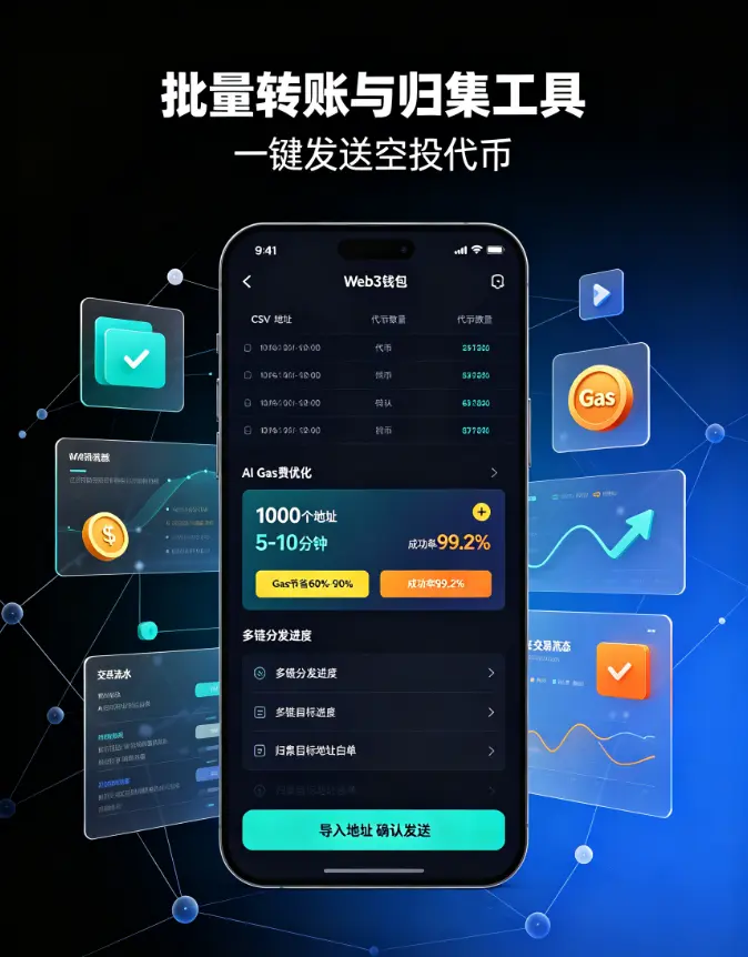 Web3钱包批量转账与归集工具详解：一键发送空投代币