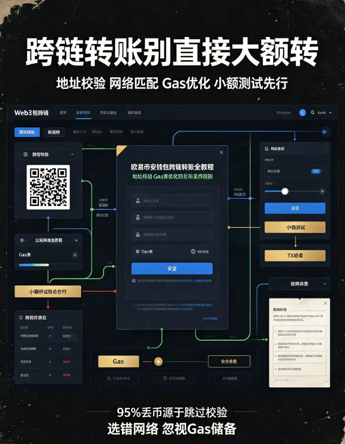 钱包跨链转账全教程：地址校验+Gas费优化防丢币实操
