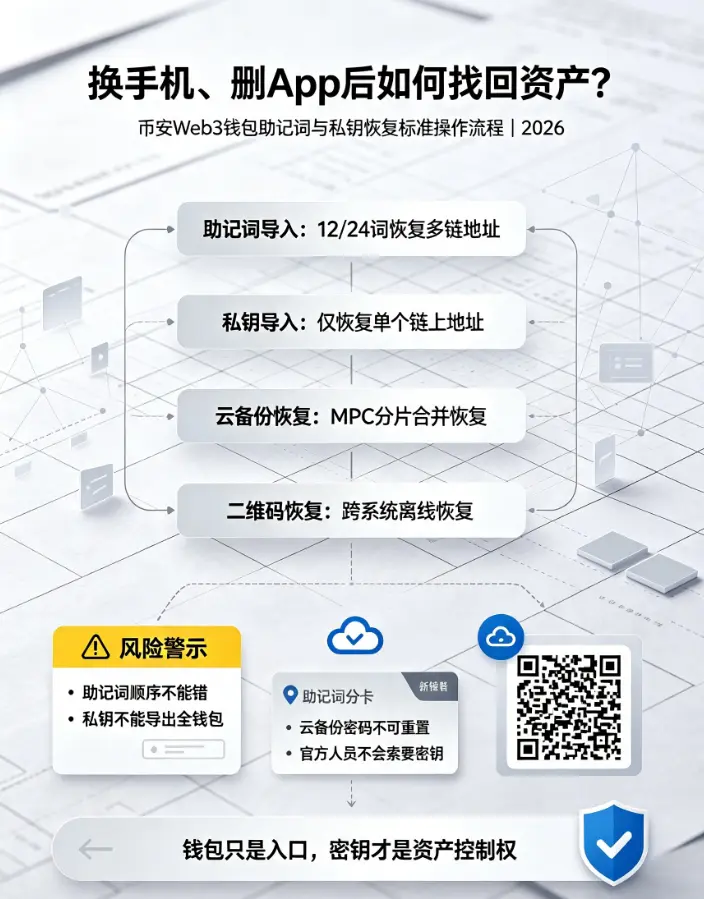 换手机、删App后如何找回资产？比安Web3钱包助记词与私钥恢复的标准操作流程